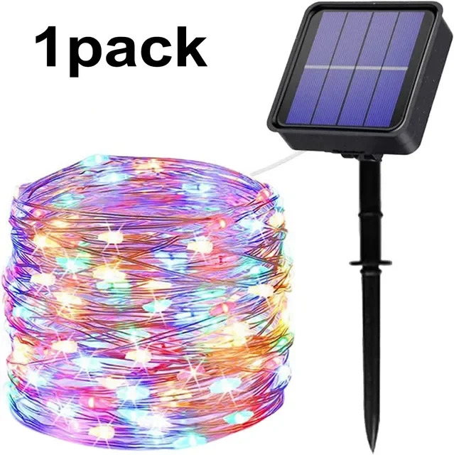 30M 300LED Solar String Lights Outdoor RGB Garden Fairy Lights Waterproof 8 modes Copper wire Flicker light Wedding Decorations: RGB / 16-20W
