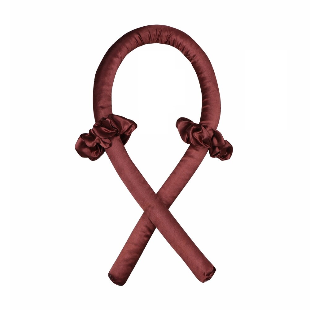 Heatless Curling Rod loki jedwabna wstążka wałki do włosów śpiąca miękka opaska fala pręt z pałąkiem na głowę Lazy Curler Set Make Hair Soft: Coffee