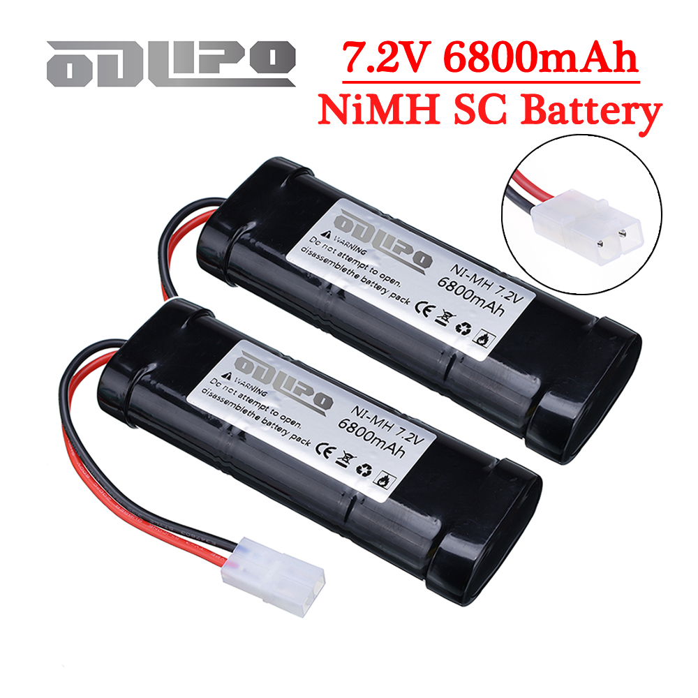 Batería Ni-MH SC de 7,2 V y 6800mAh, juego de cargador para juguetes RC, tanque, coche, avión, helicóptero, con conectores Tamiya, batería de 7,2 v