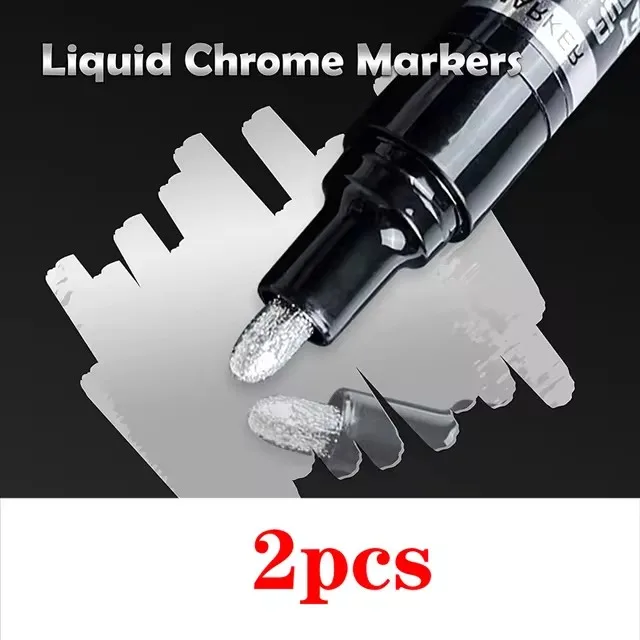 1/2/3PC Chrome Verf Marker Reflecterende Vloeistof Spiegel Verf Pennen Gouden Zilverachtige Inkt 1mm Schrijven Tip Voor Model Metaal Hout Plastic: Rood