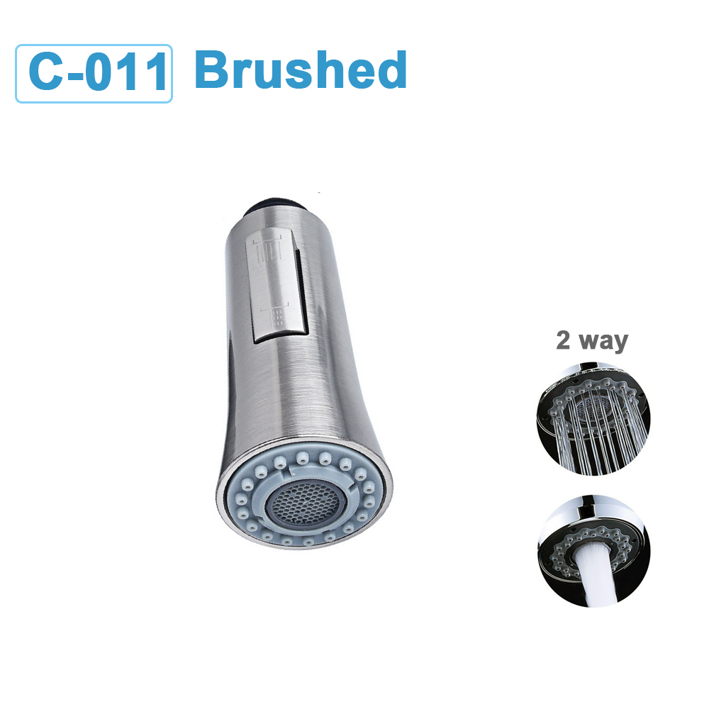 G1/2 Kitchen Faucet Head Pull Out Shower Nozzle Sprayer Bathroom Sink Tap Replacement Accessory Black Silver Golden Head Aerator: Chocolate