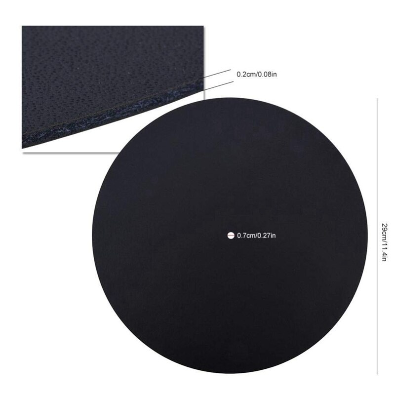 Anti-Static Turntable Mat - 33, 45, 78 RPM - Prevents Vinyl Record Scratches - Leather - USB Output