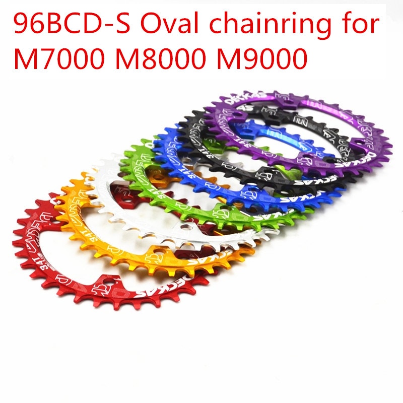 Deckas Oval Kettenblatt MTB mountainbike fahrrad kette Ring BCD 96mm 32/34/36/38T platte 96BCD-S für 7-11 geschwindigkeit M7000 M8000 M9000