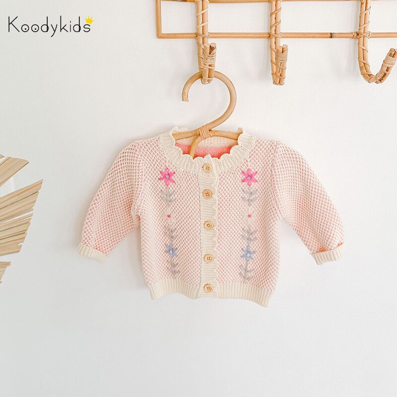 Koodykids Baby Girl Autumn Knitted Wool Sweater Coat Conjoined Sweater Baby Toddler Girls Spring Baby Girl Clothes Outfit 0-2