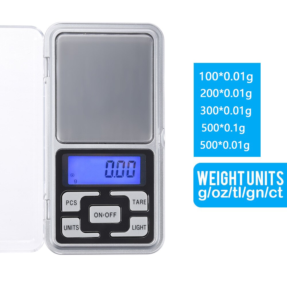 Vastar 200g/300g/500g x 0.01g /0.1g/ mini precisionsficka elektronisk digitalvåg för guldsmycken balans gramvågar