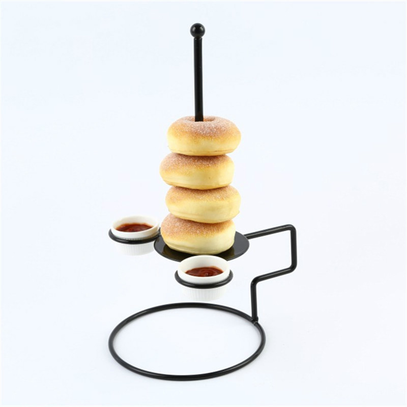 Spring Features Bread Tower Chicken Rack 1pcs Food Rack 2 Sauce Cups Tableware Supplies Food Donuts Onion Brick Straps