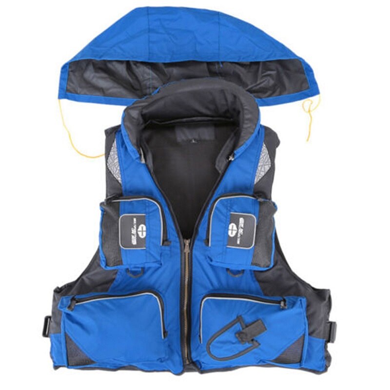 Mounchain Adjustable Adult Survival Vest Safety Life Jacket Survival Vest for Swimming Boating Fishing L, XL, XXL: blue / L