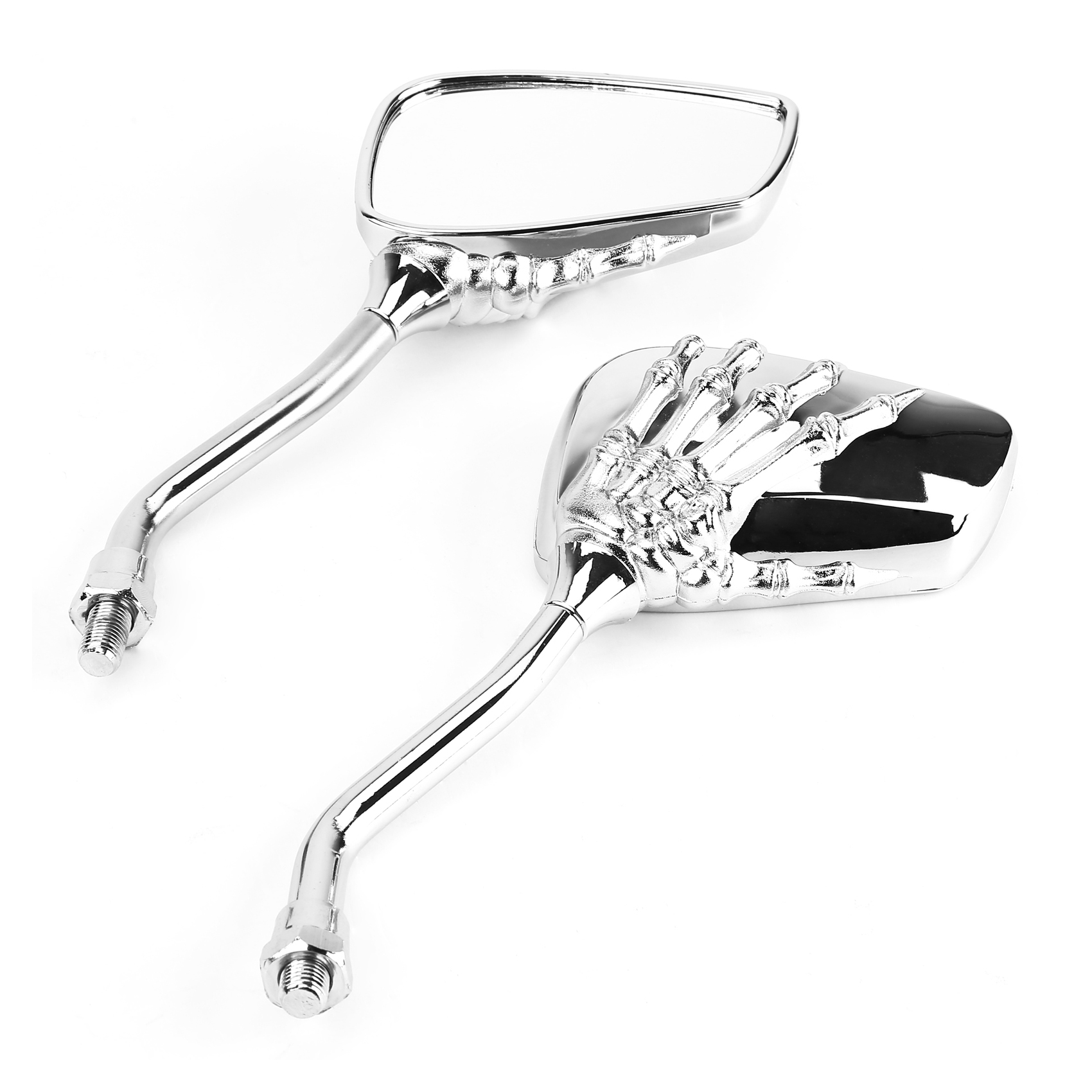Chrome Mirror Universal M10 M8 Skull Hand Rearview Motorcycle Accessories Scooter Motorbike Moped ATV Skeleton for MT07 ...