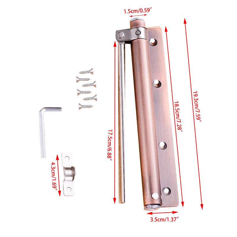 Automatic Spring Buffer Surface Mounted Adjustable Door Closer Aluminum Alloy Door Closing Device for Home and Commercial: 04
