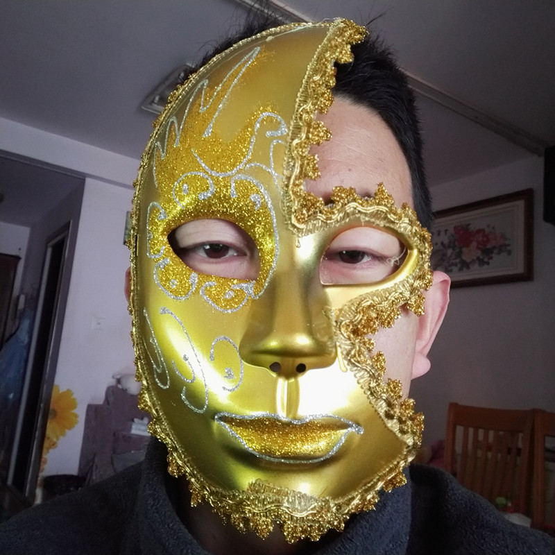Golden Silver Masquerade Mask Male And Female Princess Half Face Mask Baron Knight High-End Mask Wrap Side Catwalk Mask