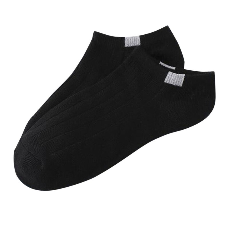 1 Pair Unisex Women Stripe Cotton Socks Short Ankle Low Cut No-show Casual Soft E06F: BK