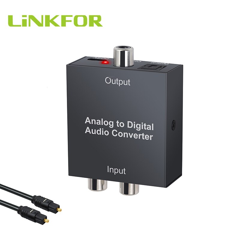 LiNKFOR Analog to Digital Audio Converter For PS3 Xbox R/L 2RCA 3.5mm AUX to Digital Coaxial Toslink SPDIF Optical Audio Adapter