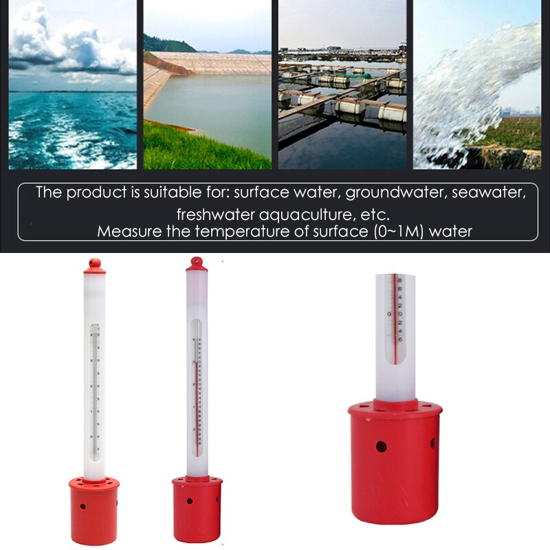 Oppervlaktewaterthermometer aquarium kunststof oppervlaktethermometer roestvrij staal zeewaterkweekthermometer met vloeistof