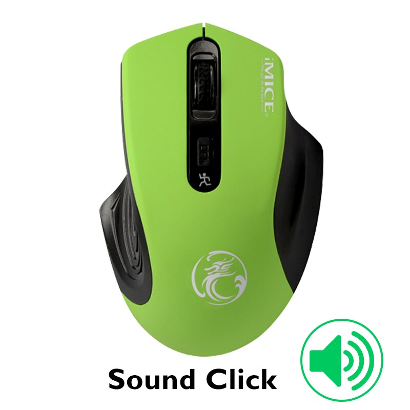 iMice USB Wireless Mouse Silent Computer Mouse Optical Ergonomic Mouse Wireless USB PC Mause 2.4G Laptop Mice For PC Office Use: green sound