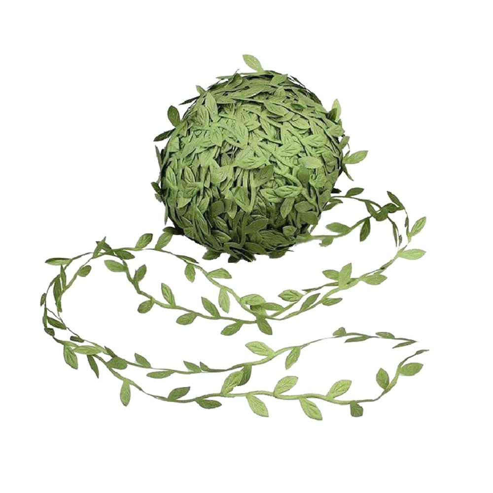 20m 1roll Artificial Leaves Green Simulation Cloth Decorative Garland Leaves Rattans Leaves for party wedding wall decoration