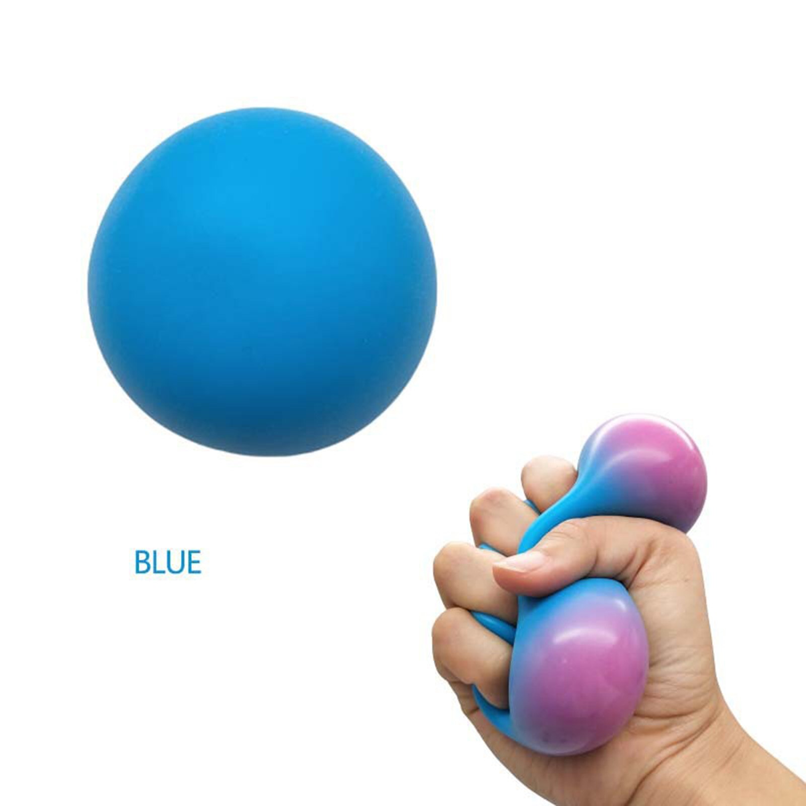 60mm Stress Relief Kugeln für Kinder Und Erwachsene Anti Stress Ball Farbwechsel Reißen-Beständig Ungiftig BPA FREI Weiche Stretchy Spielzeug: Blue