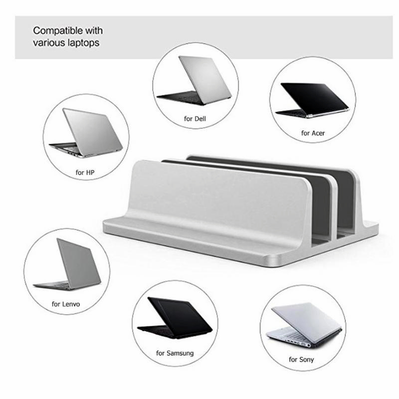 Soporte Vertical para ordenador portátil, accesorio de Metal ajustable, doble soporte de escritorio de aluminio, soporte de libro para Notebook, PC