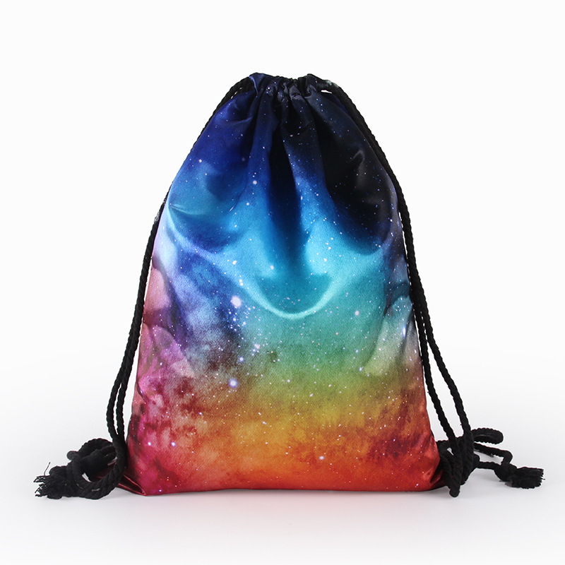 3d estrela padrão drawstring saco de viagem drawstring mochila feminino masculino diário casual menina sacos de viagem ao ar livre: Default Title