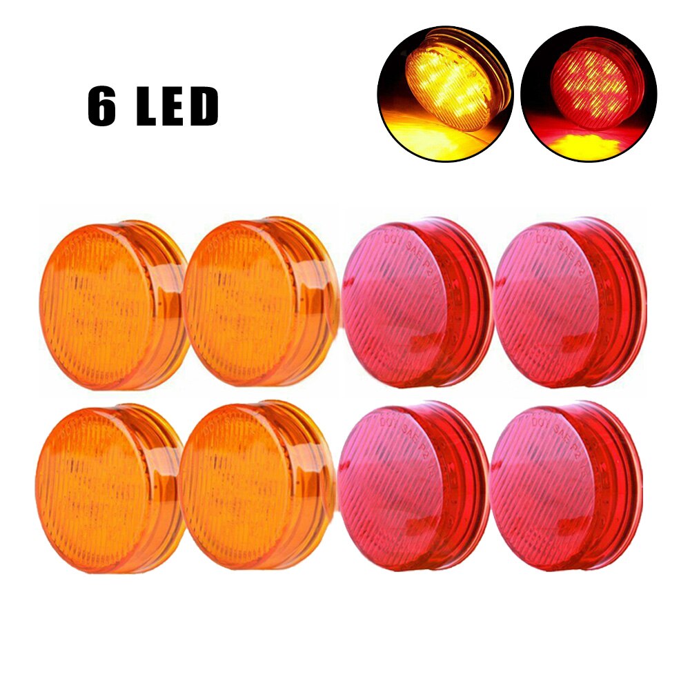 thumbnail image 2 of Autodayplus 8pc LED Side Marker Lights – Red/Amber Universal Surface Mount For Trailers 2 of 6