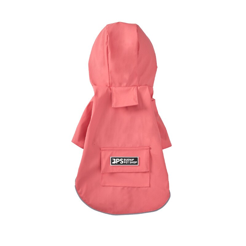 Hooded Rain Coat for Dogs Cats Raincoat Four-Legged Waterproof All-Inclusive Dog Pet Raincoat for Chihuahua Bulldog: Pink / S