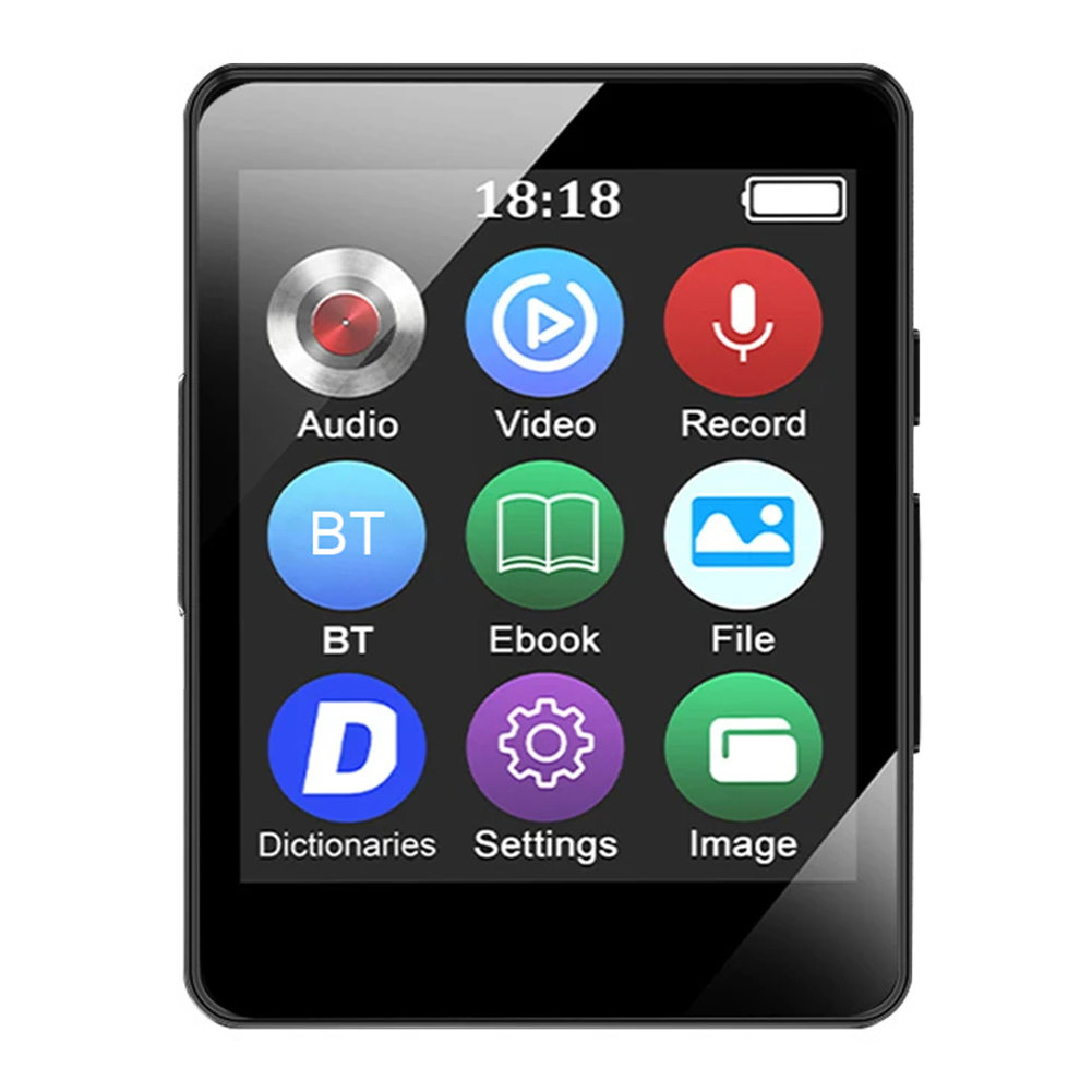 Mp3 mp4- spelare hifi  mp4 walkman med högtalare bluetooth dual mode 5.3 förlustfri musikspelare stöder fm radio inspelning e-bok: Svart
