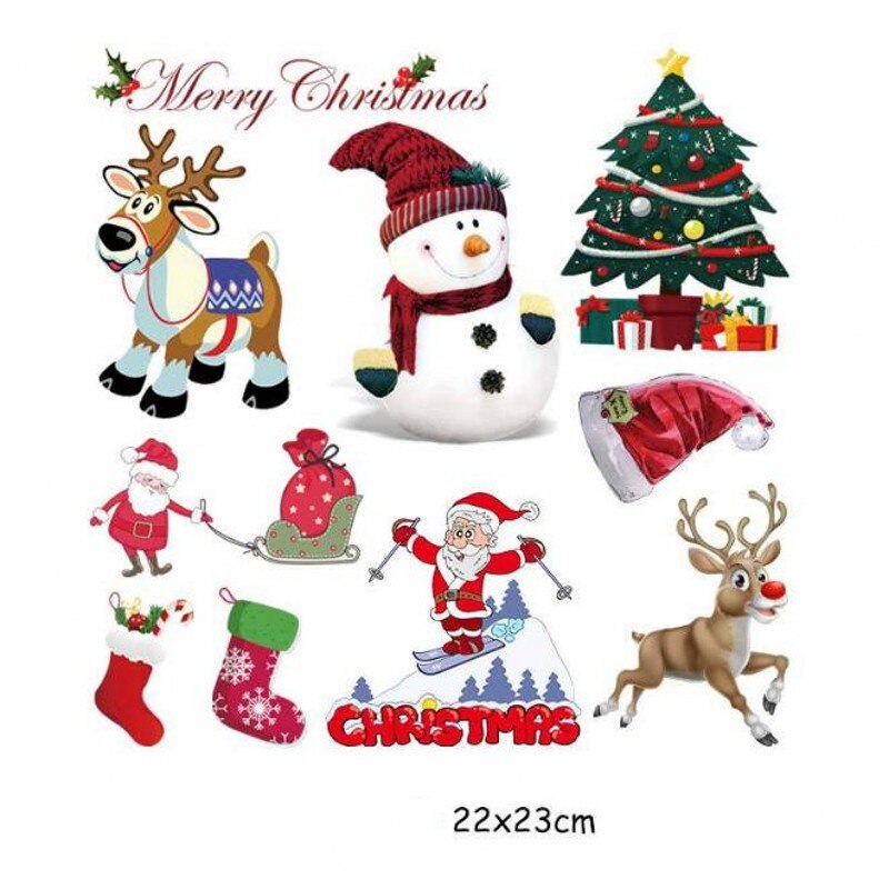 Leuke kerst strijkpatches, wasbare diy accessoire voor kleding, warmteoverdracht t-shirt thermische stickers: 1