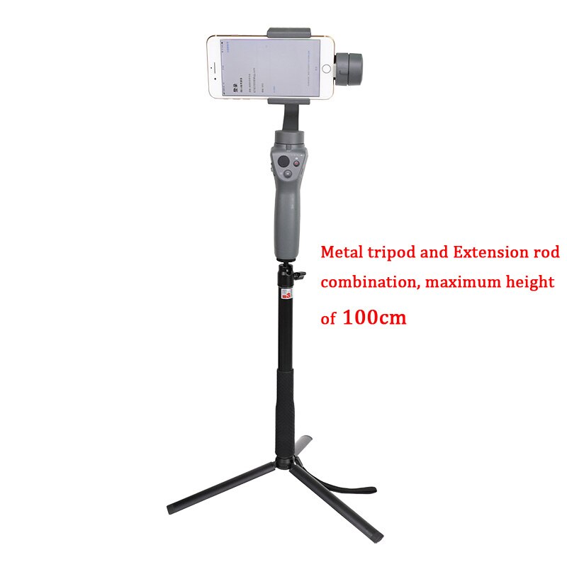 Håndholdt justerbar stangforlængelsesstang selfiestang m / stort stativ til dji osmo mobil 2 zhiyun glat 4/ q gimbal stabilisator