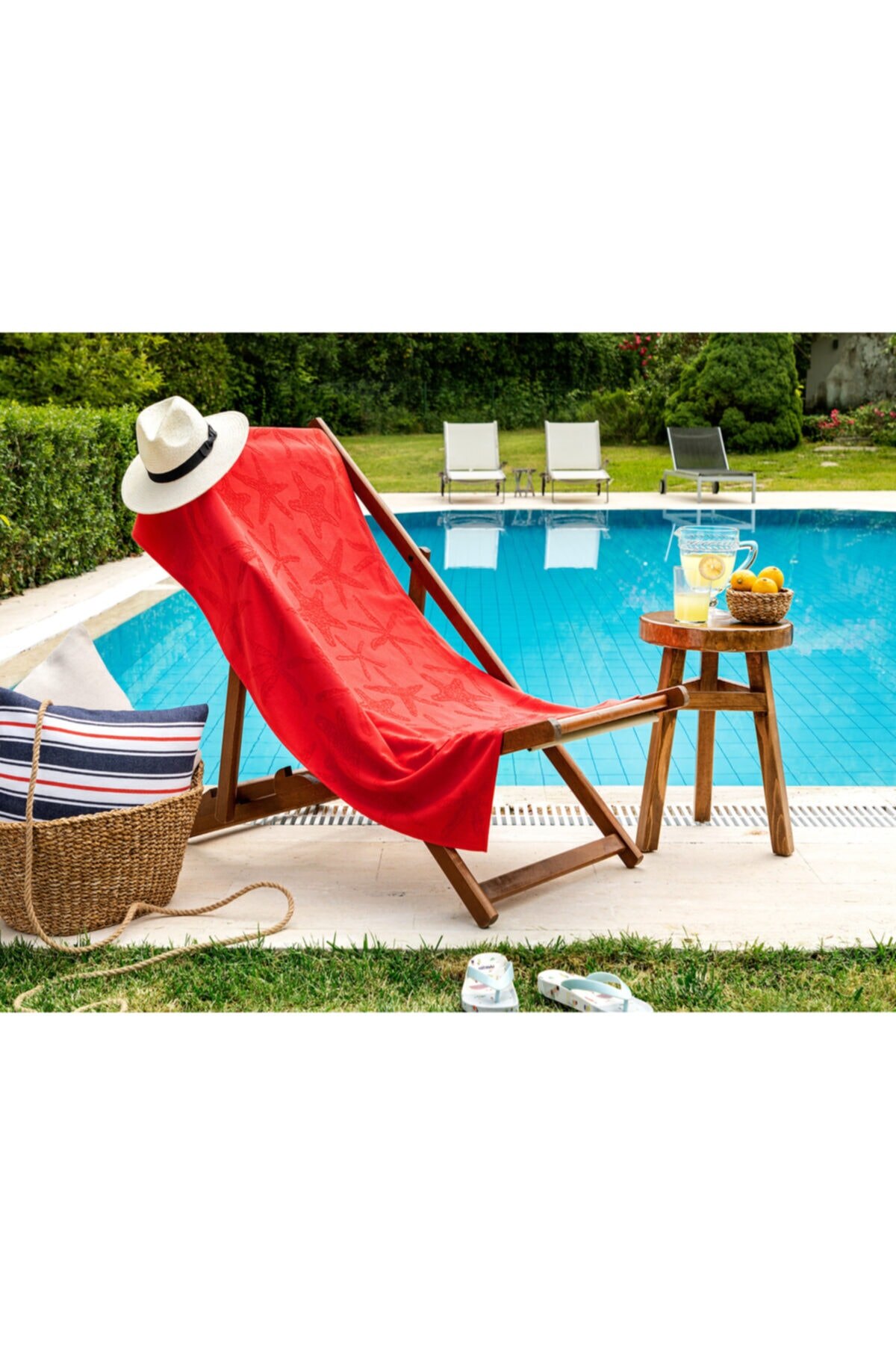 Cadencia Jacquard Strandlaken-Rood-75X150 Cm Reizen Zwembad Handdoeken Douche Bad Producten Zomer Strand mode