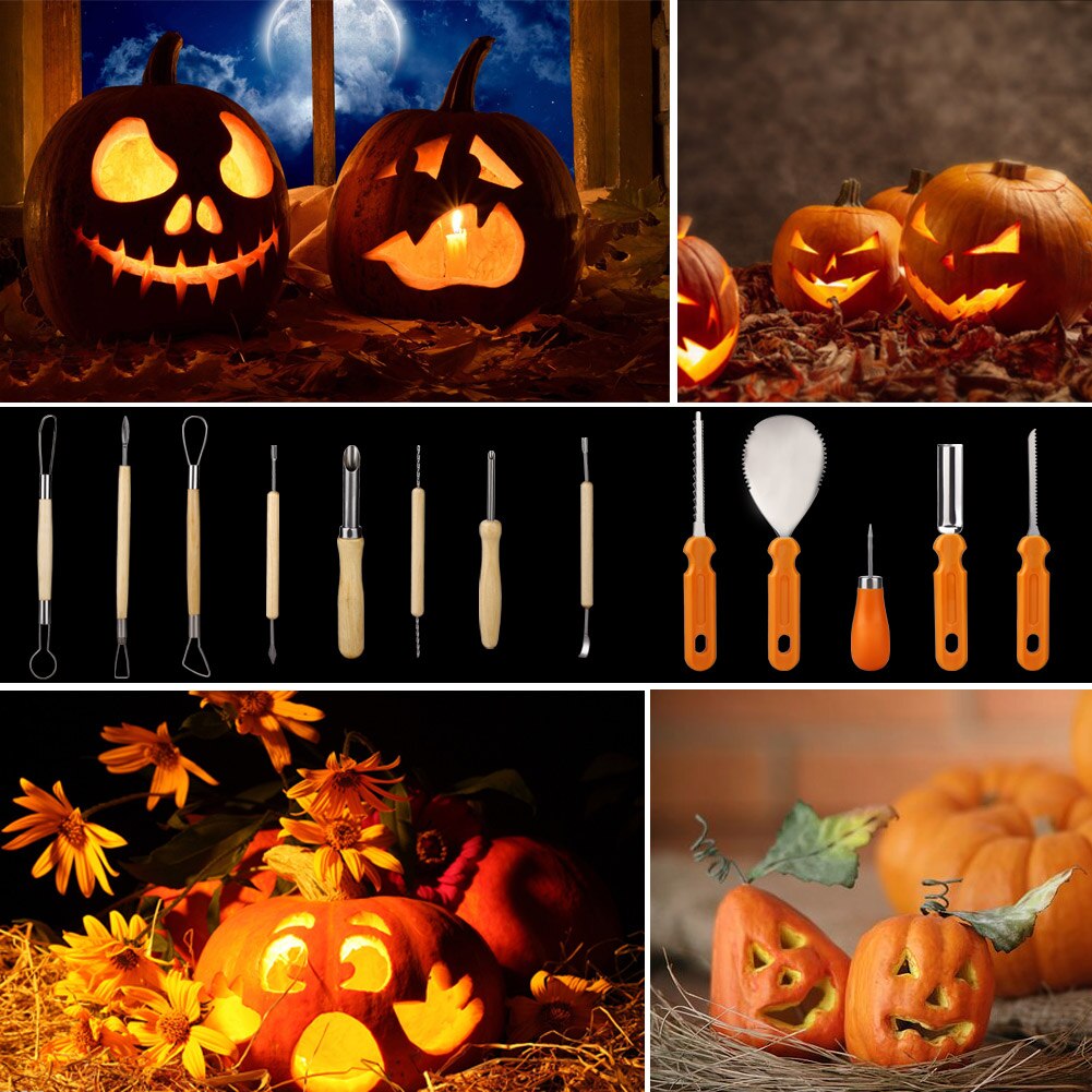 8pcs Pumpkin Carving Tools Kit Pumpkin Lantern Tools Set Halloween Decoration Tools Supplies
