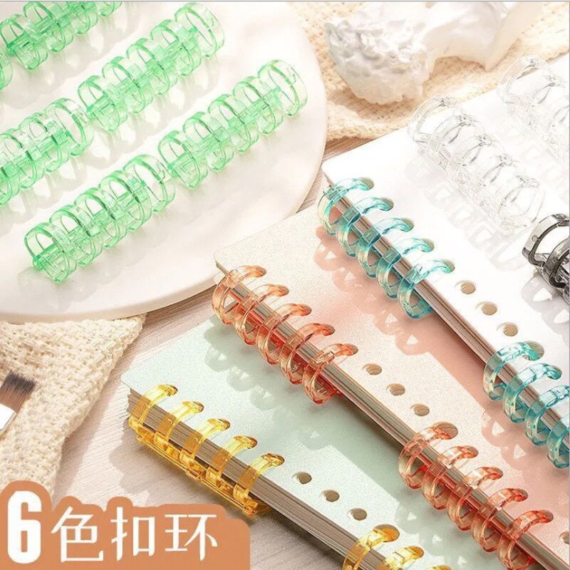 9Pcs 5 Gat Ring Binding Ring Segment Binding Ring Poreuze Punch Losbladige Papier Plastic Clip Toepasselijk Diafragma 10Mm