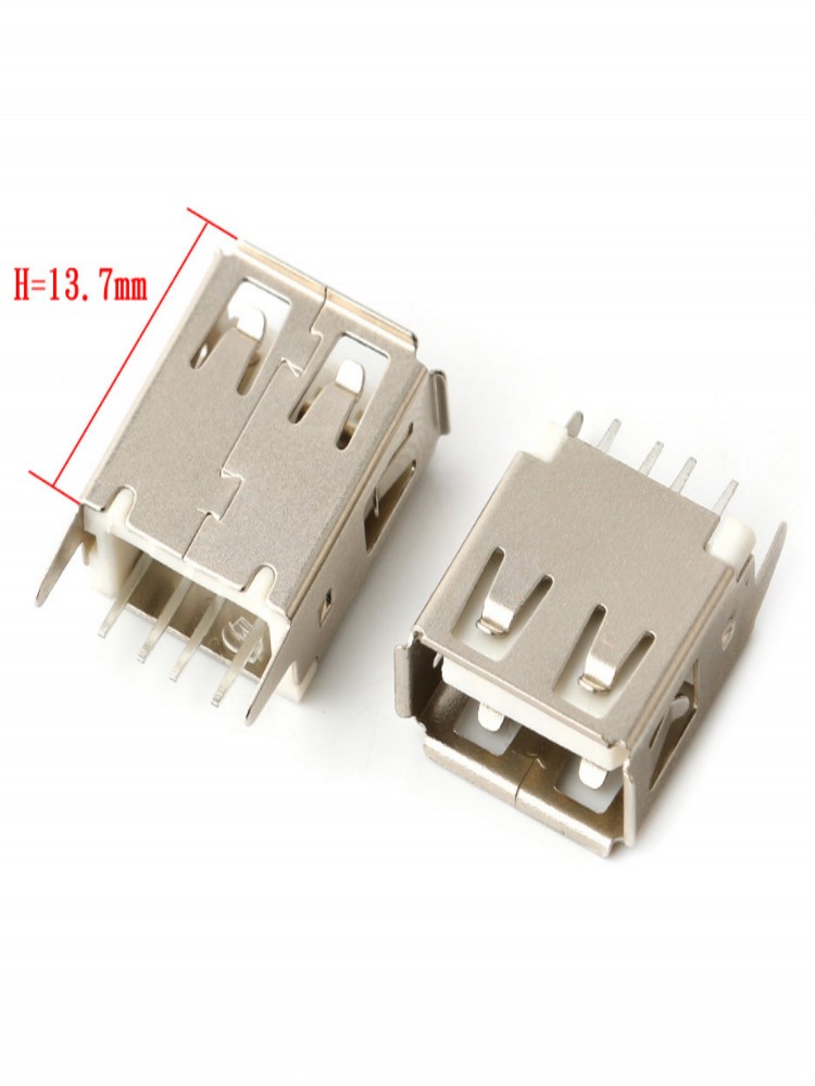 Prise USB Type A Femelle Verticale à 4 Broches, 100mm, 15mm, 180mm, 13.7mm, 17.5mm, Wild USB, 19.6 PCs, 20.5: Lavande