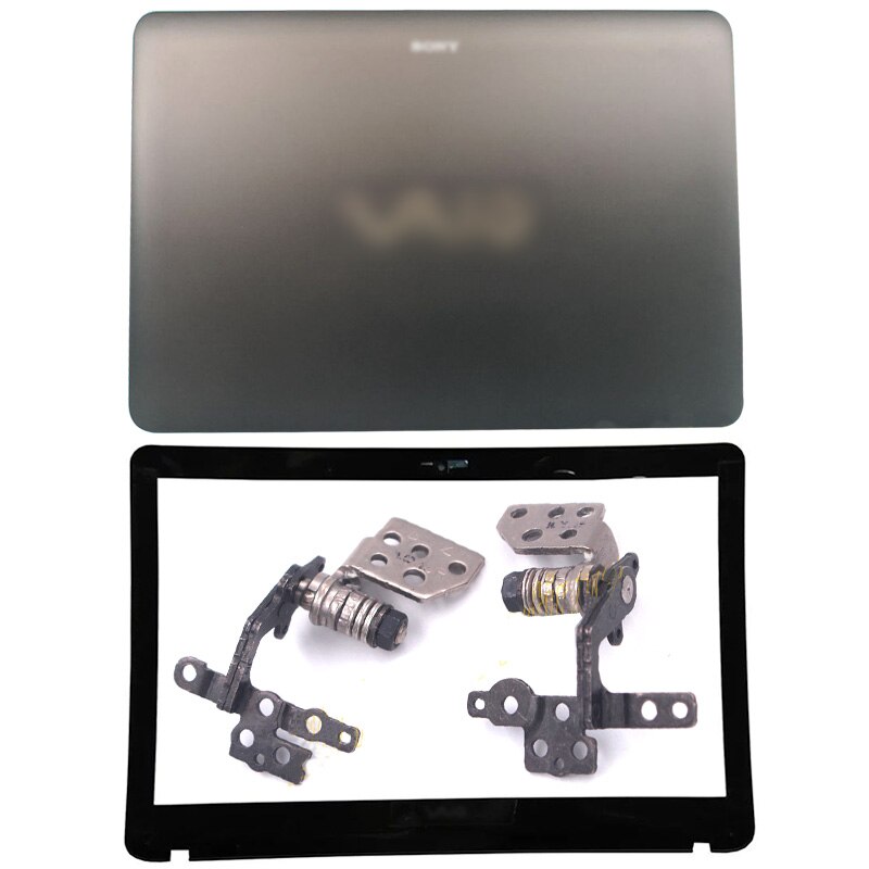 Funda de portátil negra para Sony Vaio SVF15, SVF152, SVF153, SVF152A23T, SVF15, FIT15, cubierta trasera LCD no táctil, bisel frontal y bisagras