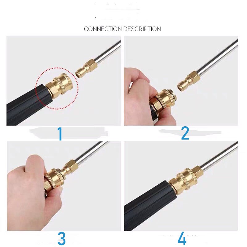 For G1/4 High Pressure Washer Spray Nozzle Attachment Extension Replacement Wand for power Spray Gun air-Conditioning Cleaning