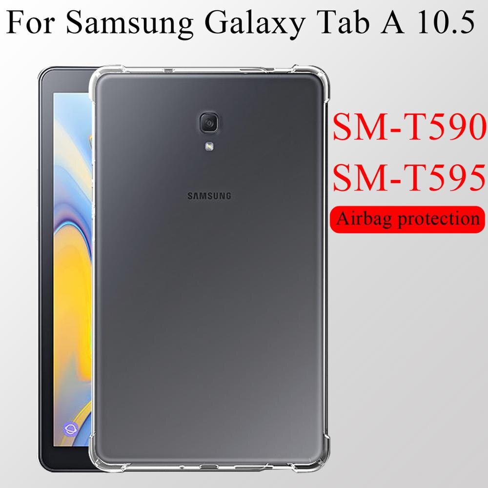 Étui pour tablette Samsung Galaxy Tab A 10.5 , coque souple en Silicone TPU, housse Airbag, sac de protection Transparent pour SM-T590/T595: Default Title