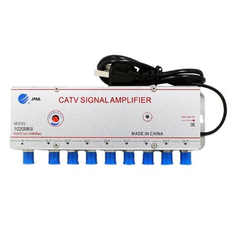 2/3/4/6/8 Way 20db CATV TV Antenna Signal Amplifier Booster Splitter US Plug AMP Splitter Home TV Equipments 45Mhz to 860MHz: Red