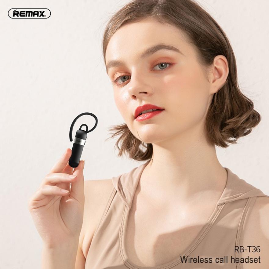 RB-T36 Bluetooth 5.0 Unilateral Wireless Single Ear Hanging Headset PC+ABS HD Call HiFi Sound Earphone Noise Reduction Headphone