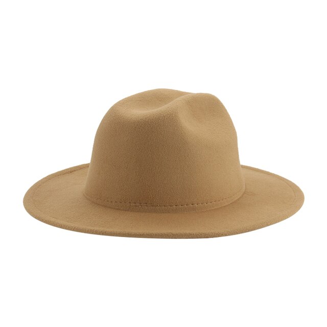 Cappelli da donna Fedora Panama tesa larga 9.5cm grigio cachi Jazz berretti da uomo abito invernale Fedora cappelli da uomo pamacao Y Tocados Para Bodas: 13