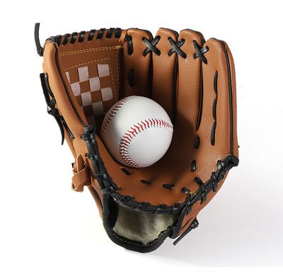 Guante de béisbol marrón para deportes al aire libre, equipo de práctica de Softball, tamaño 9,5/10,5/11,5/12,5, mano izquierda para adultos, hombre, mujer, niños, tren: Brown Baseball Glove / 10,5 pulgadas