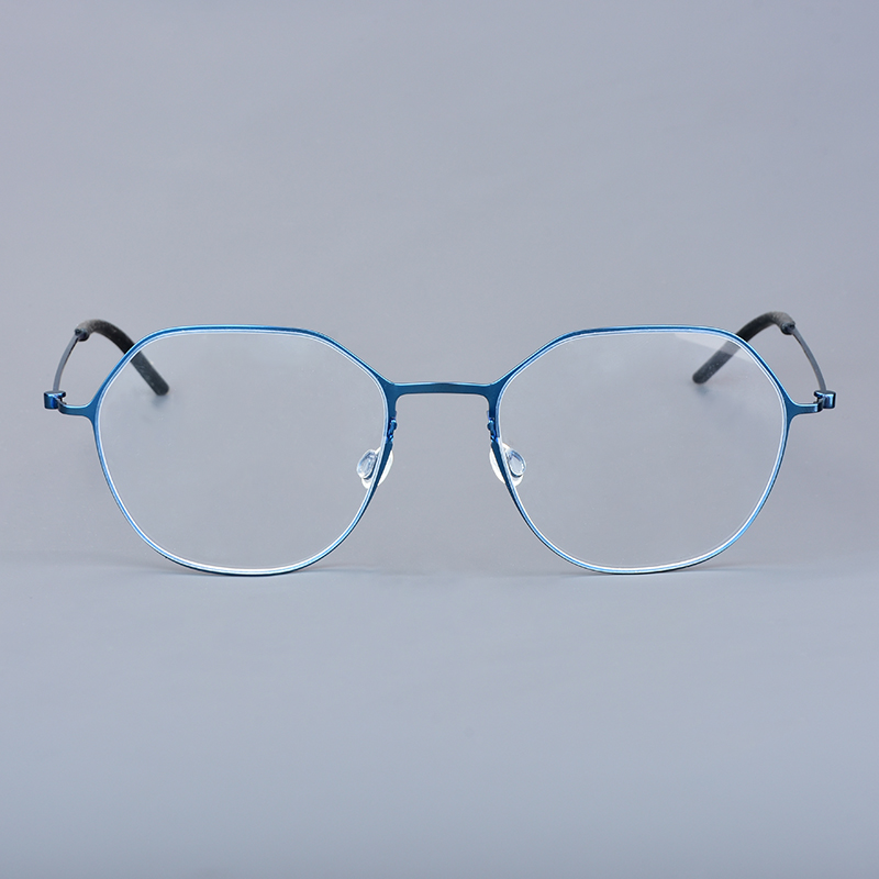 Dänemark Runde Blaue Brillen Männer Schraubenlose Unregelmäßige Gläser Rahmen Frauen Ultraleicht Brille Dünne Brillen 5540: Weiß