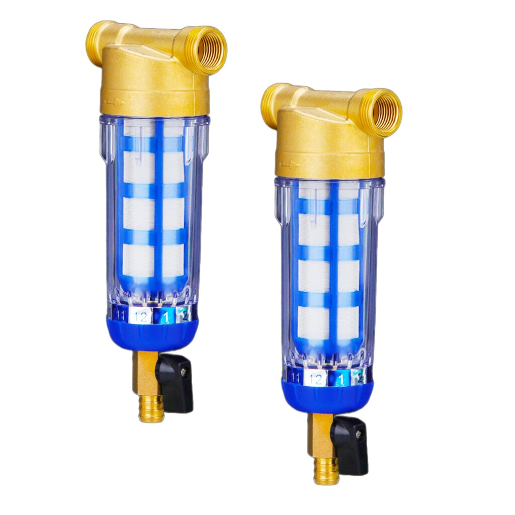 2 Stuks Water Pre-Filter Systeem/Herbruikbare Spin Down Sediment Water Filter Fit Voor 1/2 Inch Mnpt 3/4Inch Fnpt