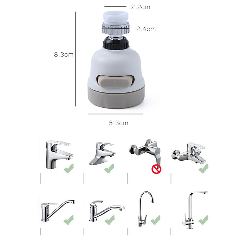 Filtro giratorio para el baño, 3 modos de ahorro de agua, extensor del grifo del filtro del grifo, Mini filtro de eliminación de oxidación y bacterias del agua