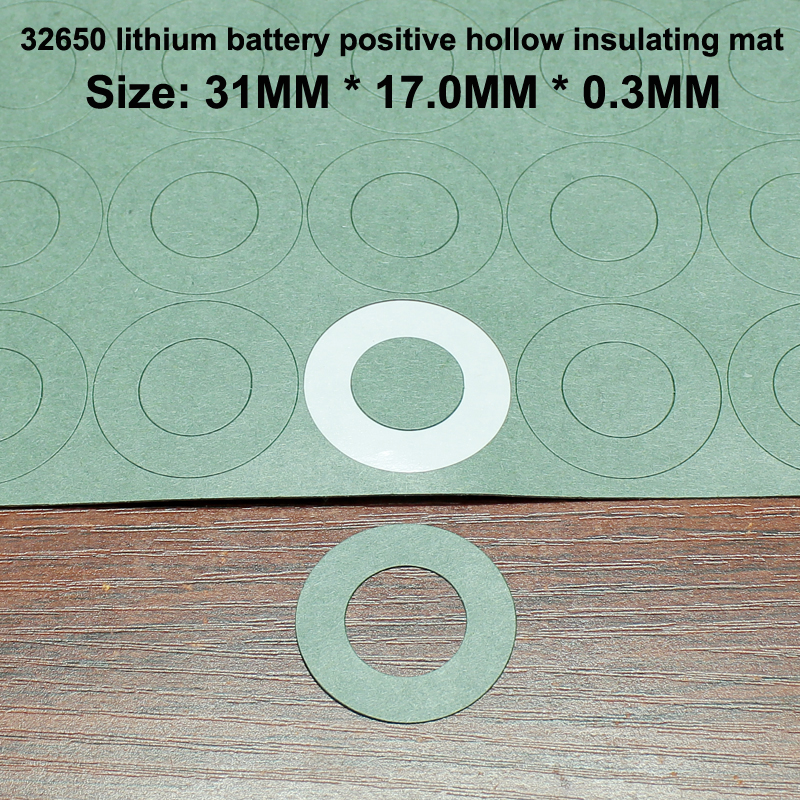 100pcs/lot 32650 lithium battery positive pole hollow insulation pad 32700 battery negative pole solid highland barley paper pad: Beige