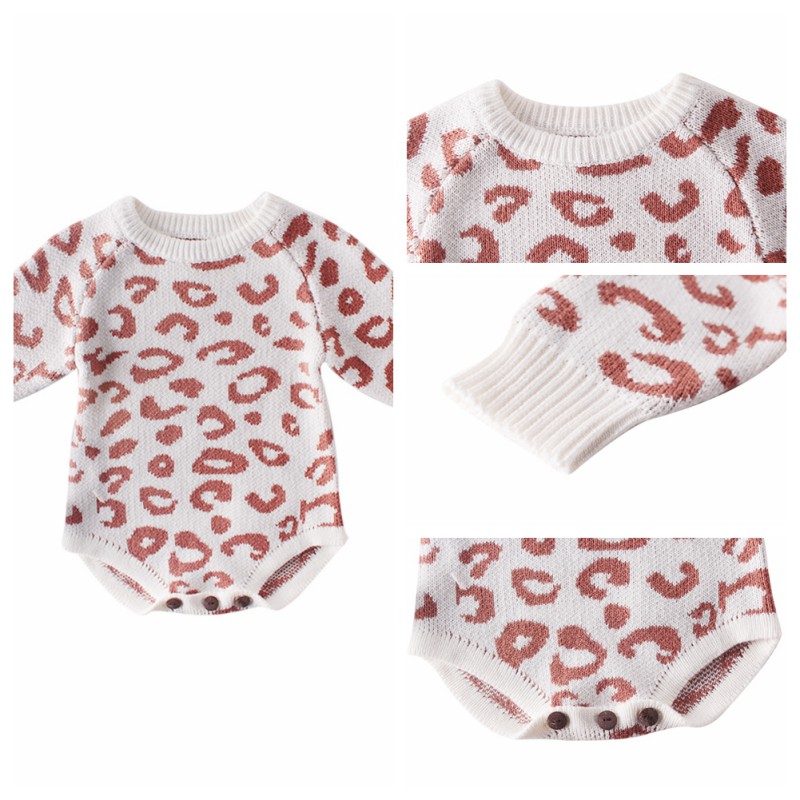 Knitted Baby Clothes Newborn Baby Romper Leopard Baby Girl Romper Cotton Infant Baby Boy Romper Infant Baby Jumpsuit Overalls