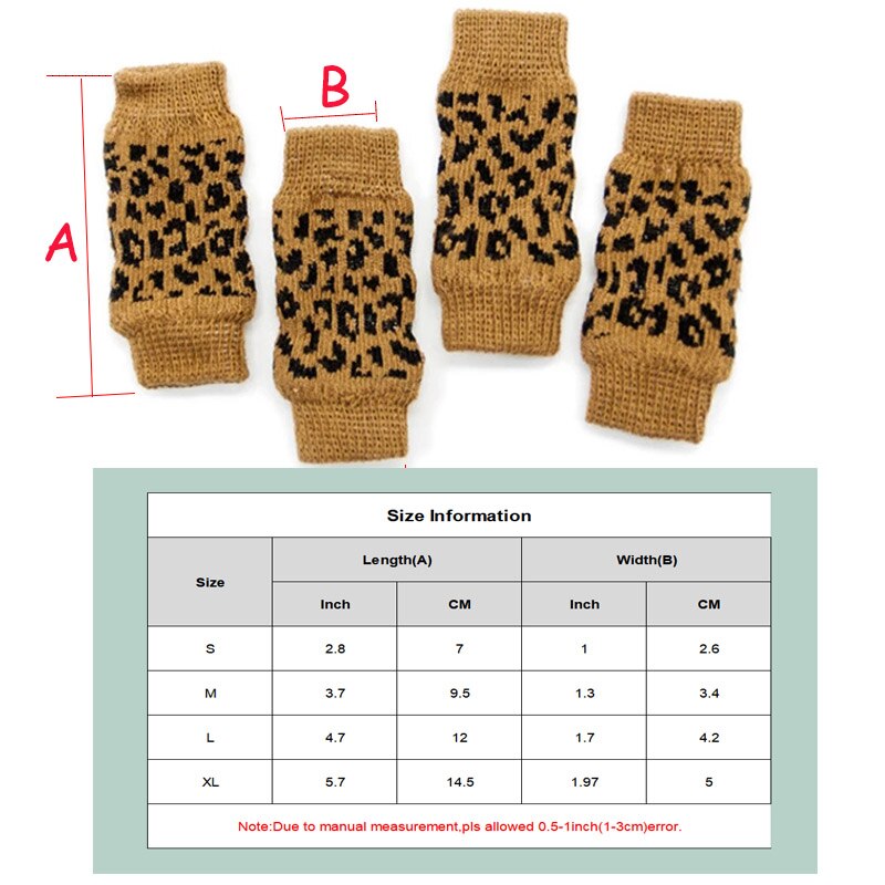 Calcetines de punto antideslizantes para perros, calcetín Protector de piernas cálido para invierno, para York, perros, gatos, Chihuahua, productos para tejer