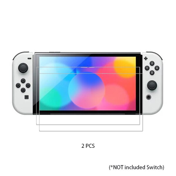 Data Kikker 3Pcs Gehard Glas Screen Protector Compatibel Nintendo Switch Oled 9H Harde Beschermende Film Siliconen Cap Accessoires: 2pcs