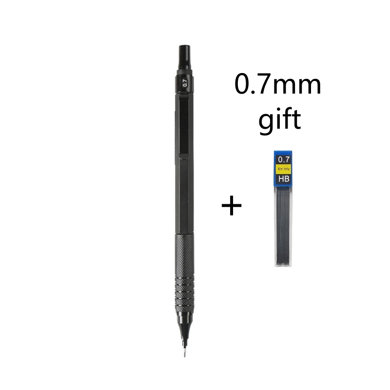 Lápiz mecánico de 0,3/0,5/0,7/2,0mm, centro de gravedad bajo, dibujo de Metal, lápiz especial, suministros de arte para escritura escolar y de oficina: Morado