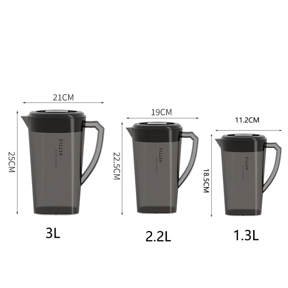 Household Large Capacity Cold Water Kettle Heat Resistant 1.3/2.2/3L Pitcher Fall-resistant Plastic Juice Jug Refrigerator