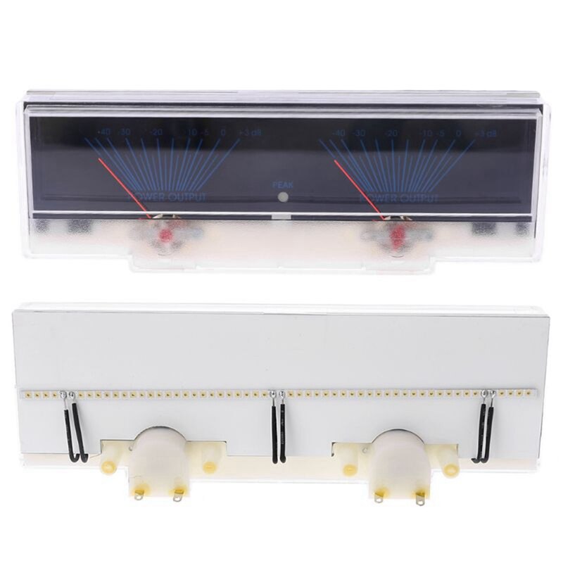 VU Meter Audio Power Amplifier Panel Dual Analog Level DB Meter with Mini Dual 12 Level Indicator VU Meter