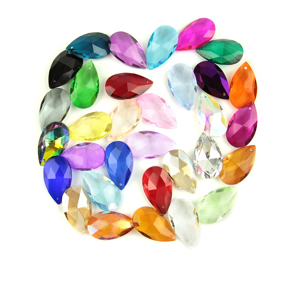 30 teile/los, gemischt farbe, 38mm facted birne bilden/winkel zerreißen , kristall vorhang anhänger für DIY vorhang, FREIES