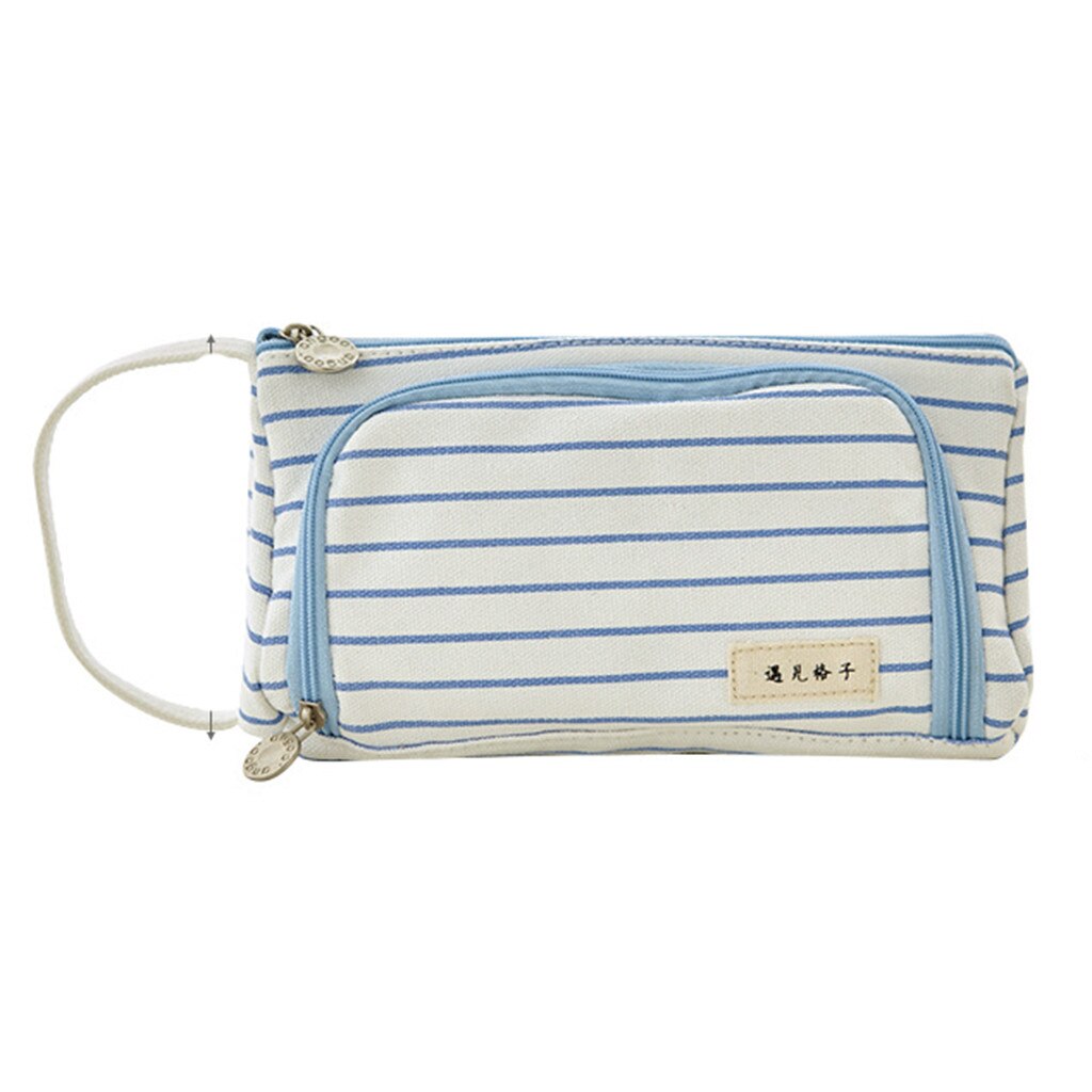 Super porte-crayon Kawaii grande capacité crayon toile grande capacité porte-crayon multifonctionnel fermeture éclair école Portable Simple: B